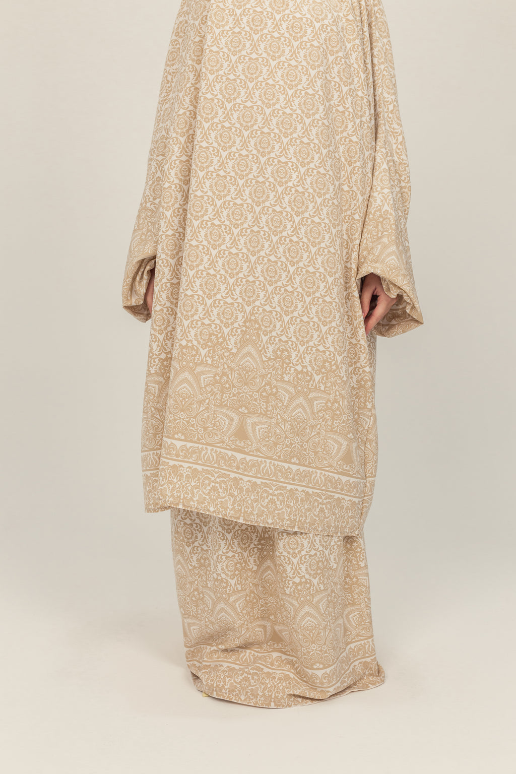 Cream Pattern Print Prayer Dress Isdal