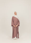 Mauve Pink Closed Slit Rayon Crepe Abayah