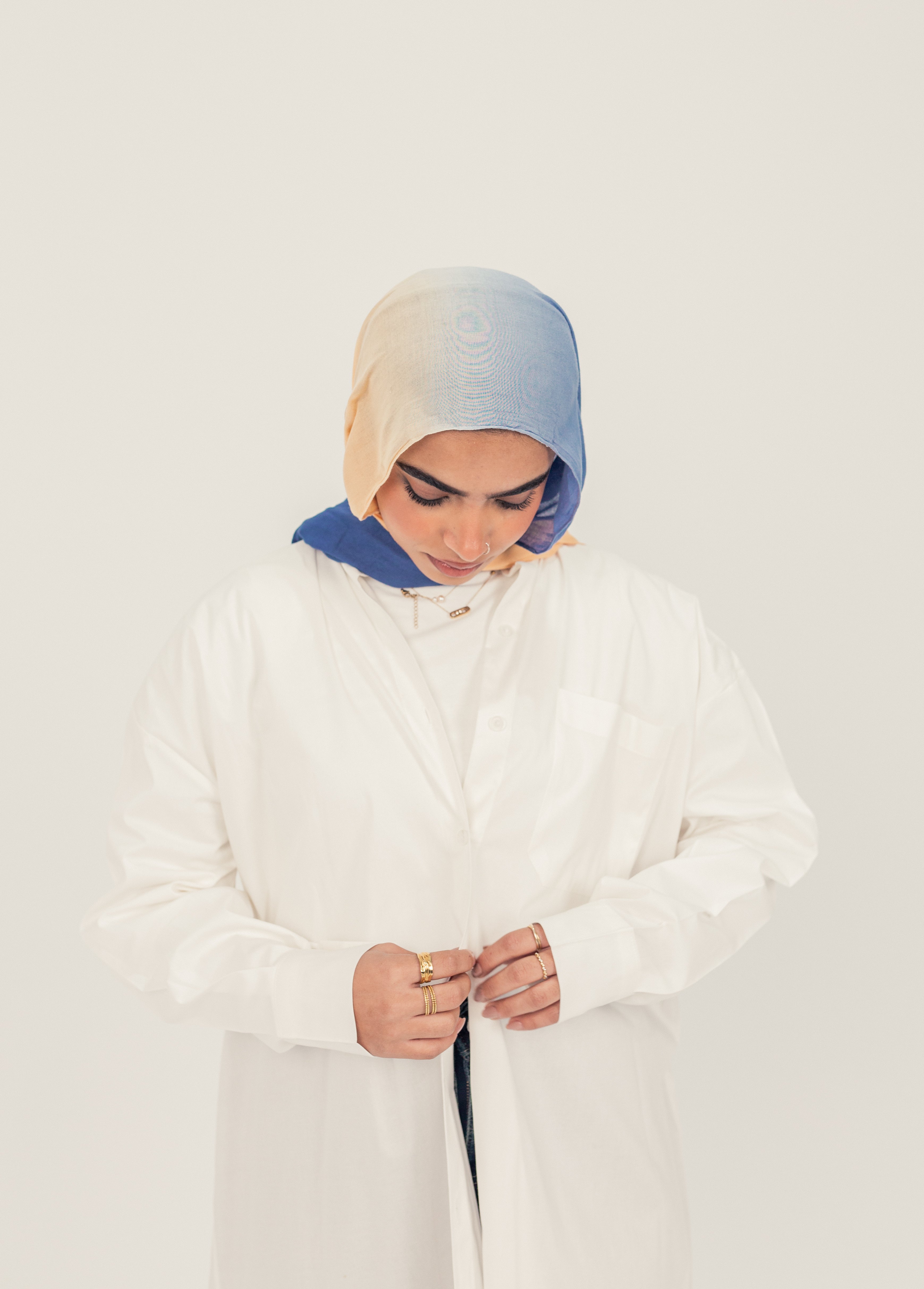 White Modest Oversized Cotton Dress Shirt
