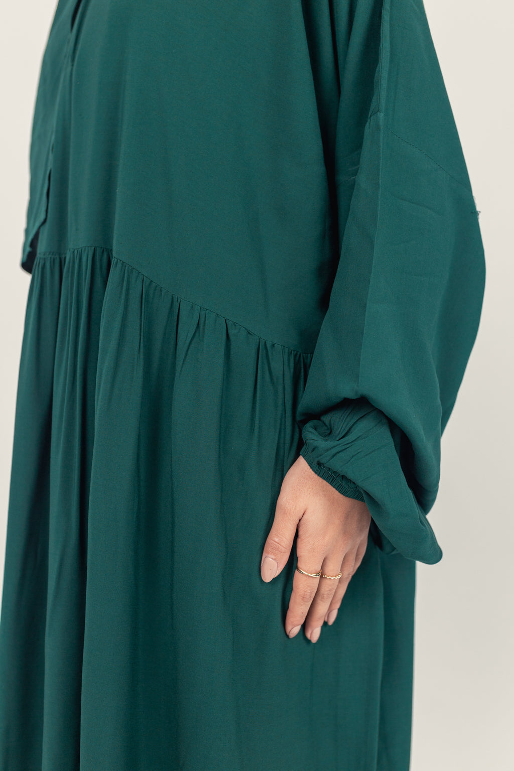 Green Plain Cotton Prayer Dress Isdal