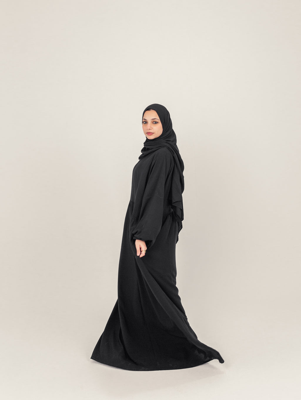 Black Plain Cotton Prayer Dress Isdal
