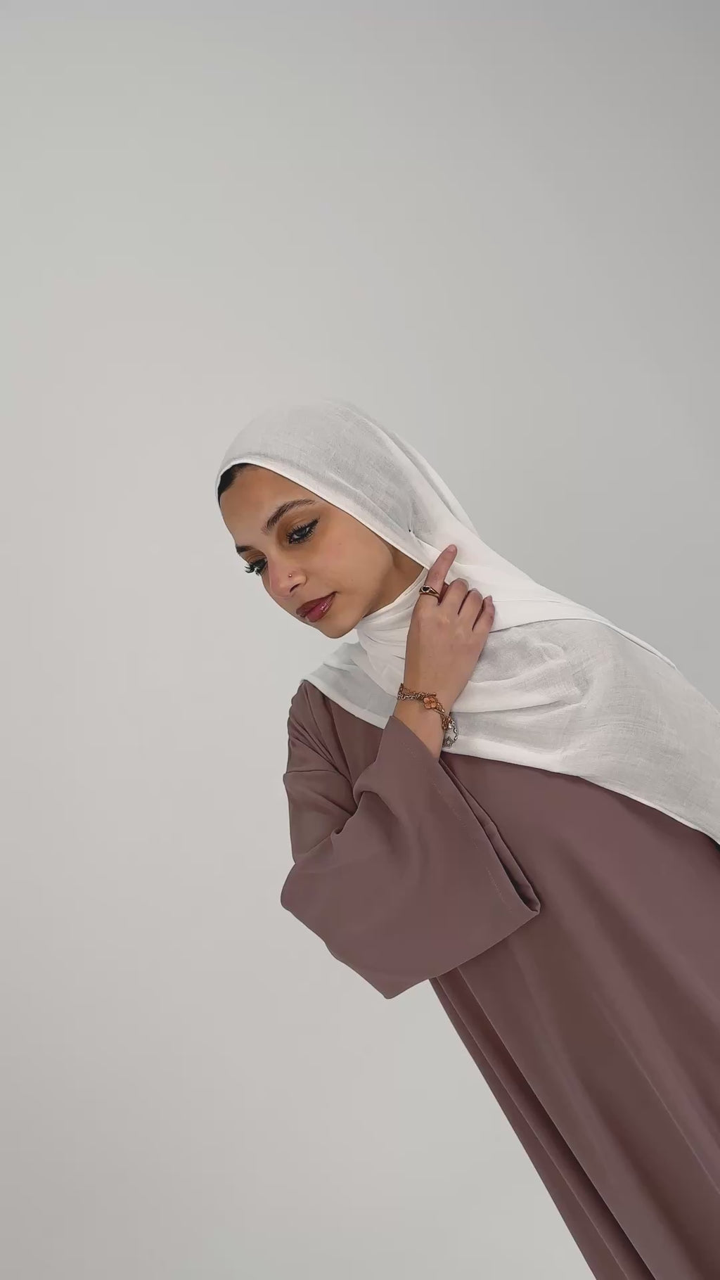 Mocha Closed Slit Rayon Crepe Abayah
