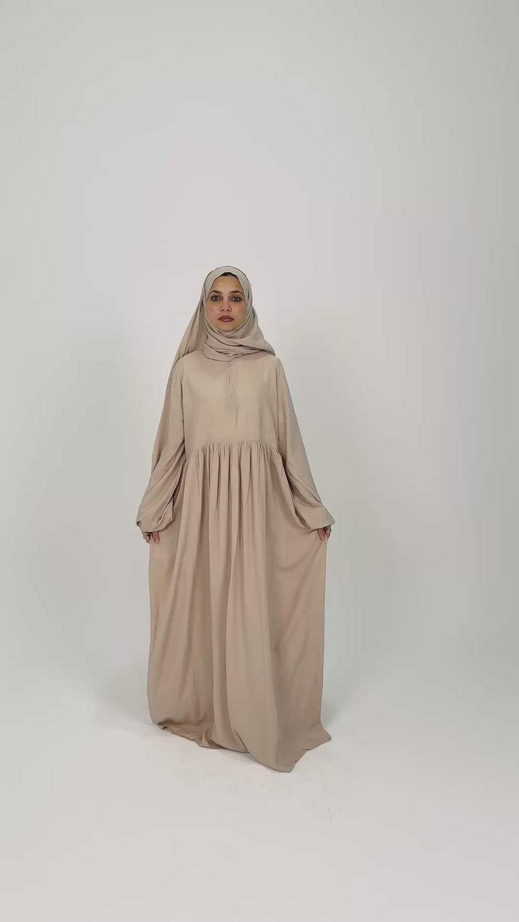 Black Plain Cotton Prayer Dress Isdal